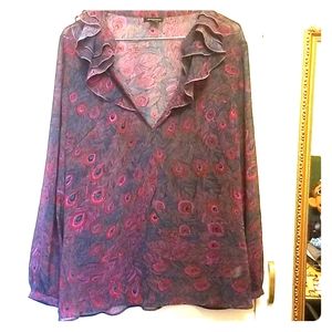 2/$25 Peacock blouse by I ❤ Ronson